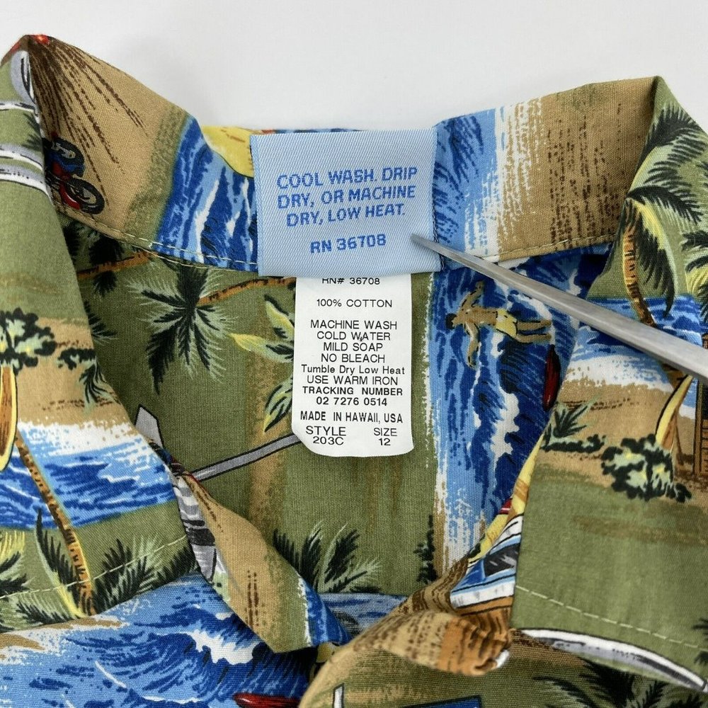 Kids Tropical Print Shirt - Green - Picture 5 of 5